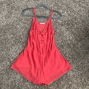Lush coral romper! Fun and bright for summer!